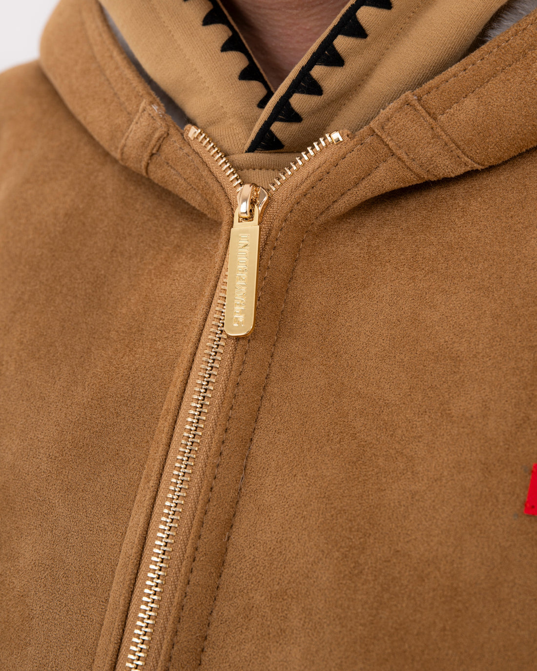 SADDLE STITCHING FAUX SHEEPSKIN JACKET NATURAL
