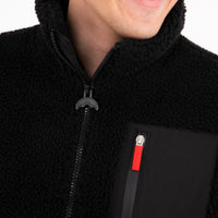 BLACK PUFFER MONOGRAM TEDDY JACKET
