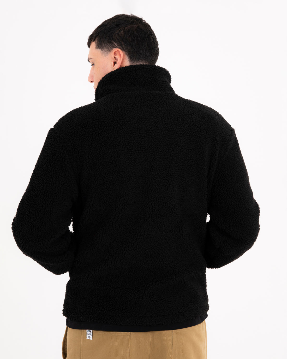 BLACK PUFFER MONOGRAM TEDDY JACKET