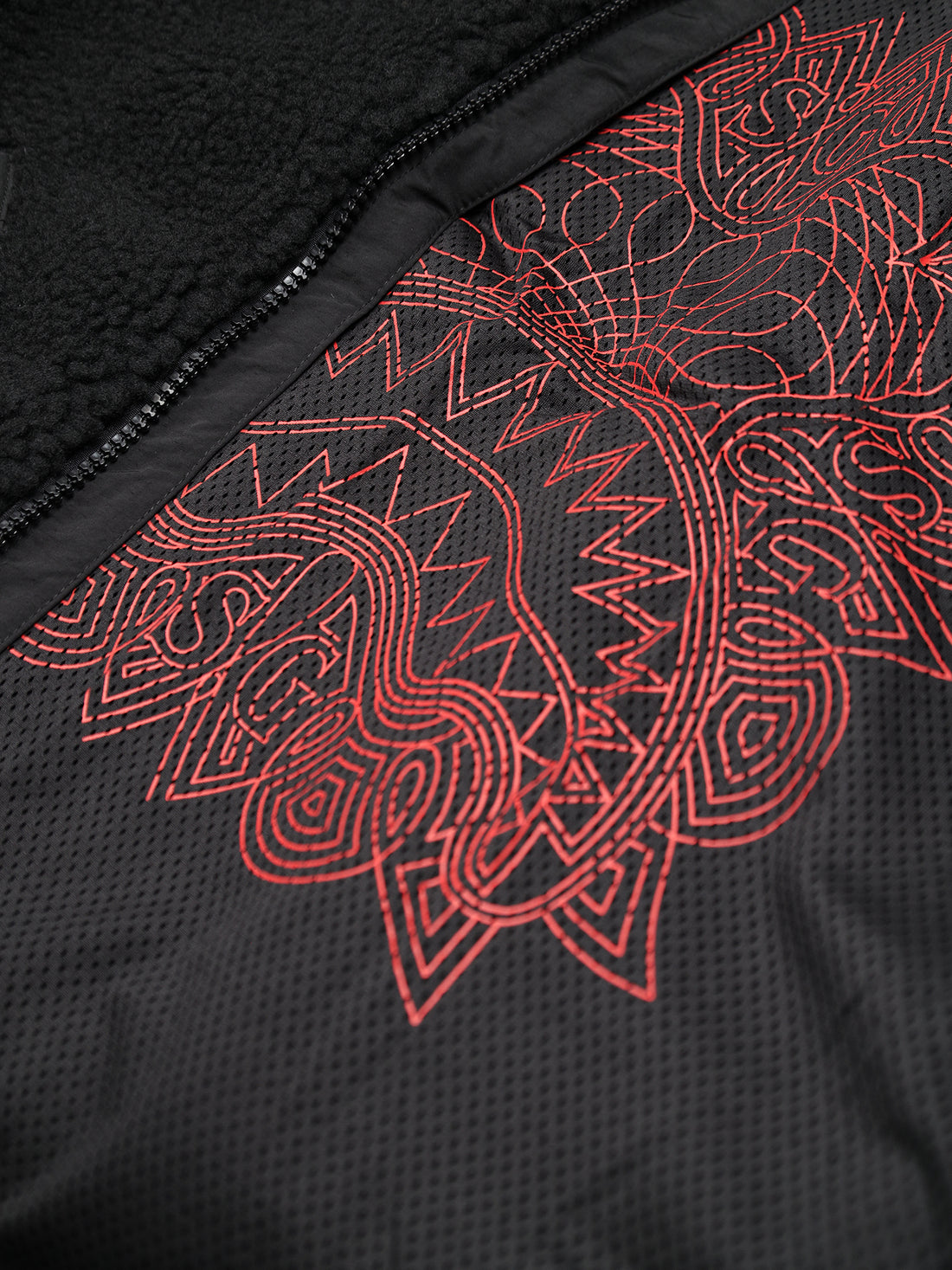 BLACK PUFFER MONOGRAM TEDDY JACKET