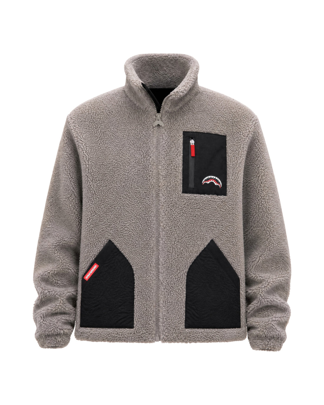 BLACK PUFFER MONOGRAM TEDDY JACKET