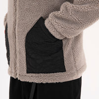 BLACK PUFFER MONOGRAM TEDDY JACKET