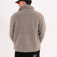 BLACK PUFFER MONOGRAM TEDDY JACKET
