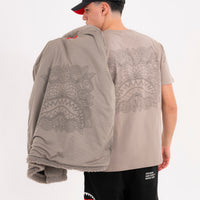 BLACK PUFFER MONOGRAM TEDDY JACKET