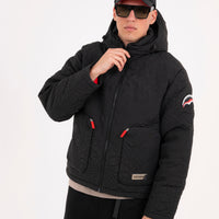 BLACK PUFFER MONOGRAM JACKET