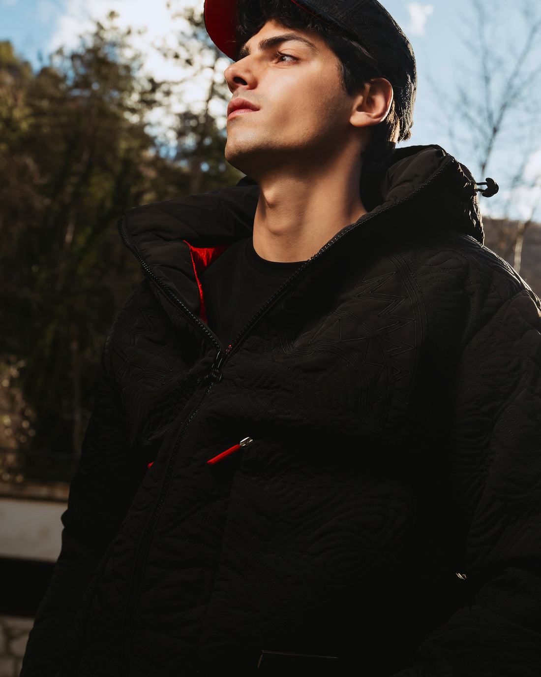 BLACK PUFFER MONOGRAM JACKET