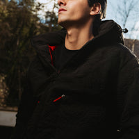 BLACK PUFFER MONOGRAM JACKET