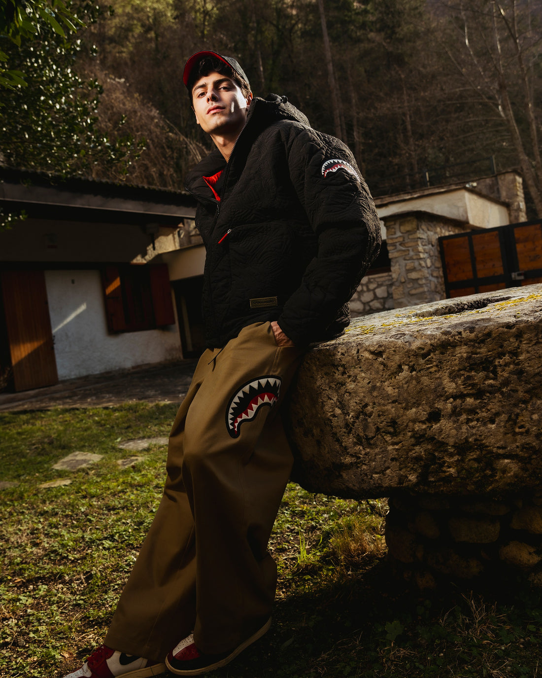 BLACK PUFFER MONOGRAM JACKET