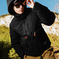 BLACK PUFFER MONOGRAM JACKET