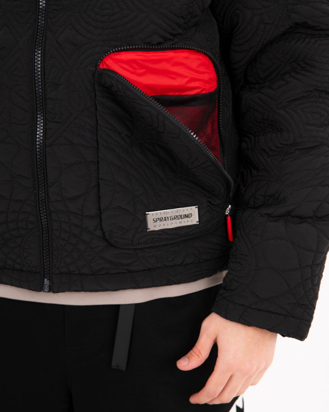 BLACK PUFFER MONOGRAM JACKET