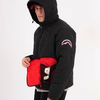 BLACK PUFFER MONOGRAM JACKET
