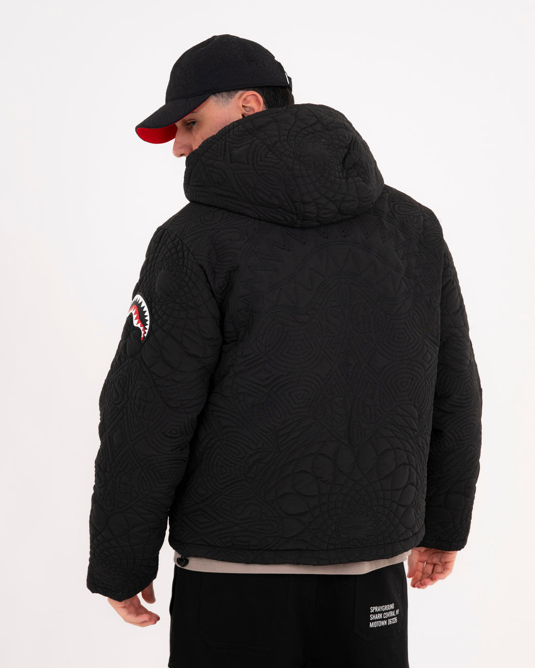 BLACK PUFFER MONOGRAM JACKET