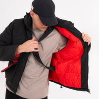 BLACK PUFFER MONOGRAM JACKET