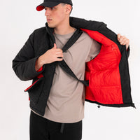 BLACK PUFFER MONOGRAM JACKET