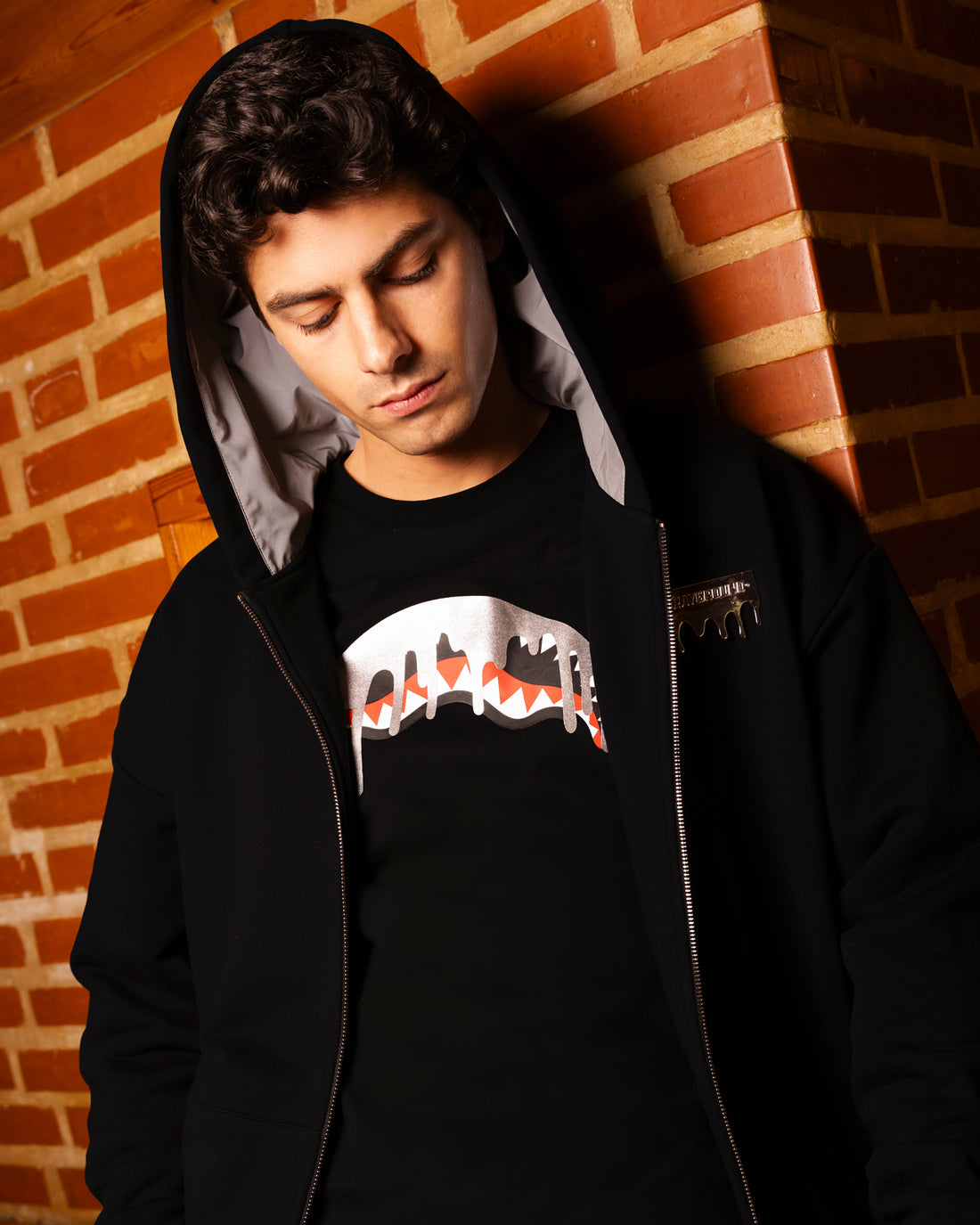 SILVER DRIP SMOOTH PERFECT FULL-ZIP HOODIE