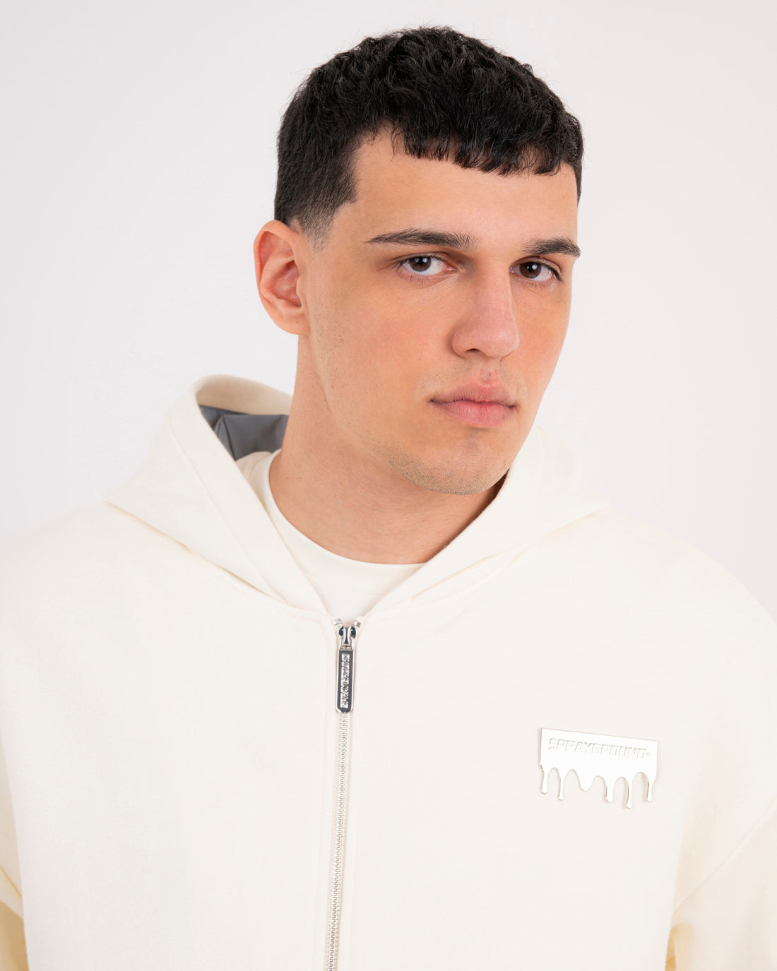 SILVER DRIP SMOOTH PERFECT FULL-ZIP HOODIE