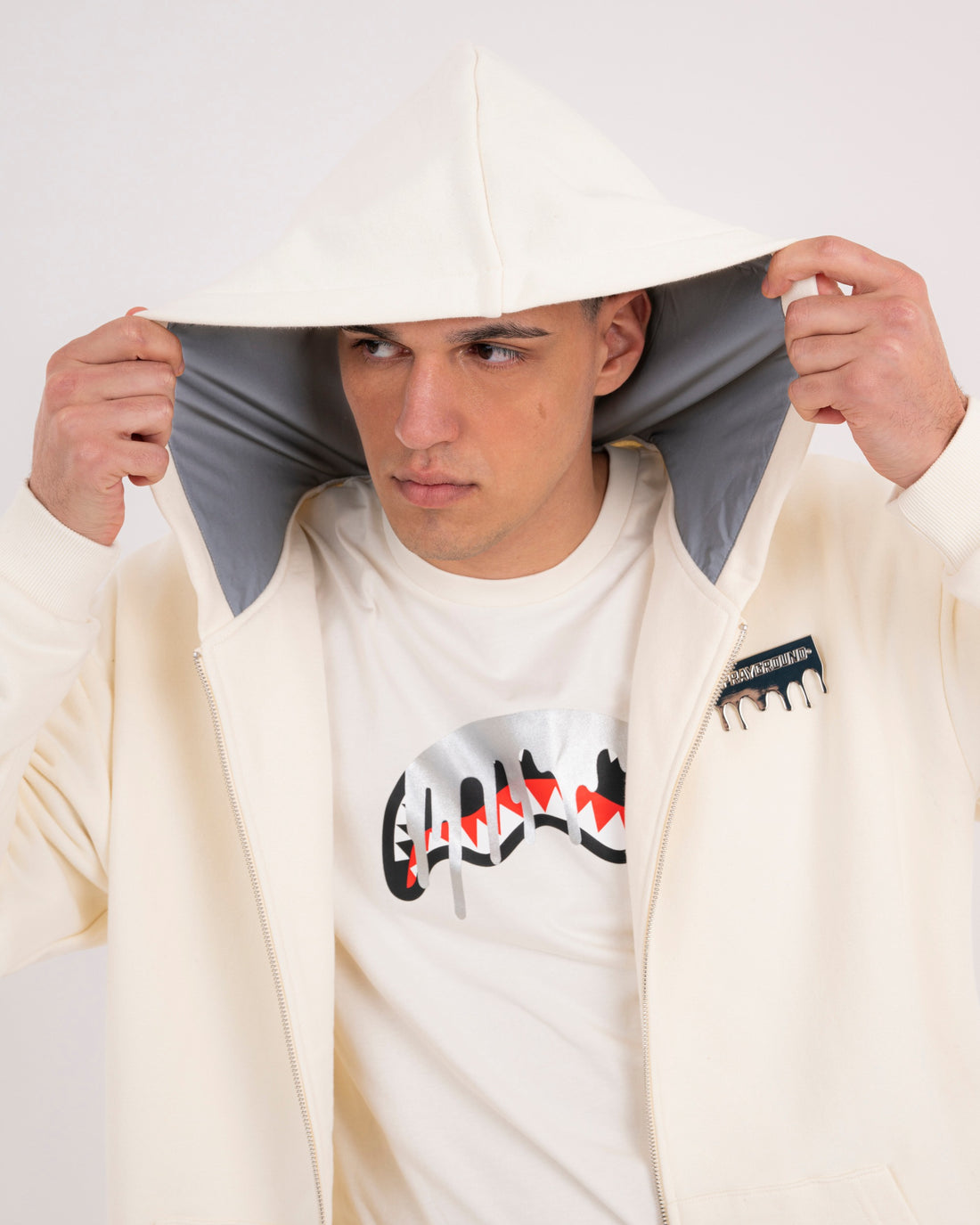 SILVER DRIP SMOOTH PERFECT FULL-ZIP HOODIE