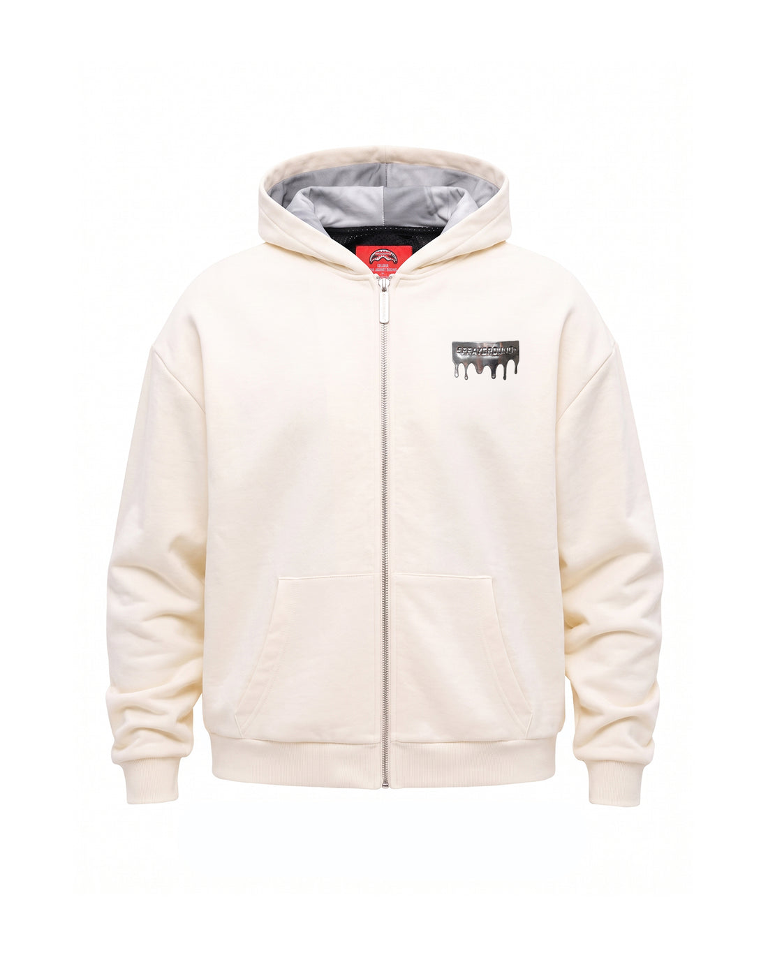 SILVER DRIP SMOOTH PERFECT FULL-ZIP HOODIE