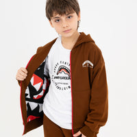 SPRAYGROUND BASIC OVER FULL-ZIP HOODIE BROWN