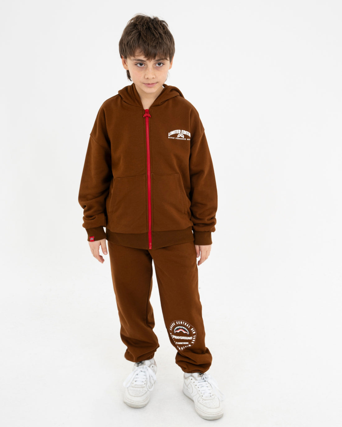 SPRAYGROUND BASIC OVER FULL-ZIP HOODIE BROWN