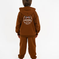 SPRAYGROUND BASIC OVER FULL-ZIP HOODIE BROWN