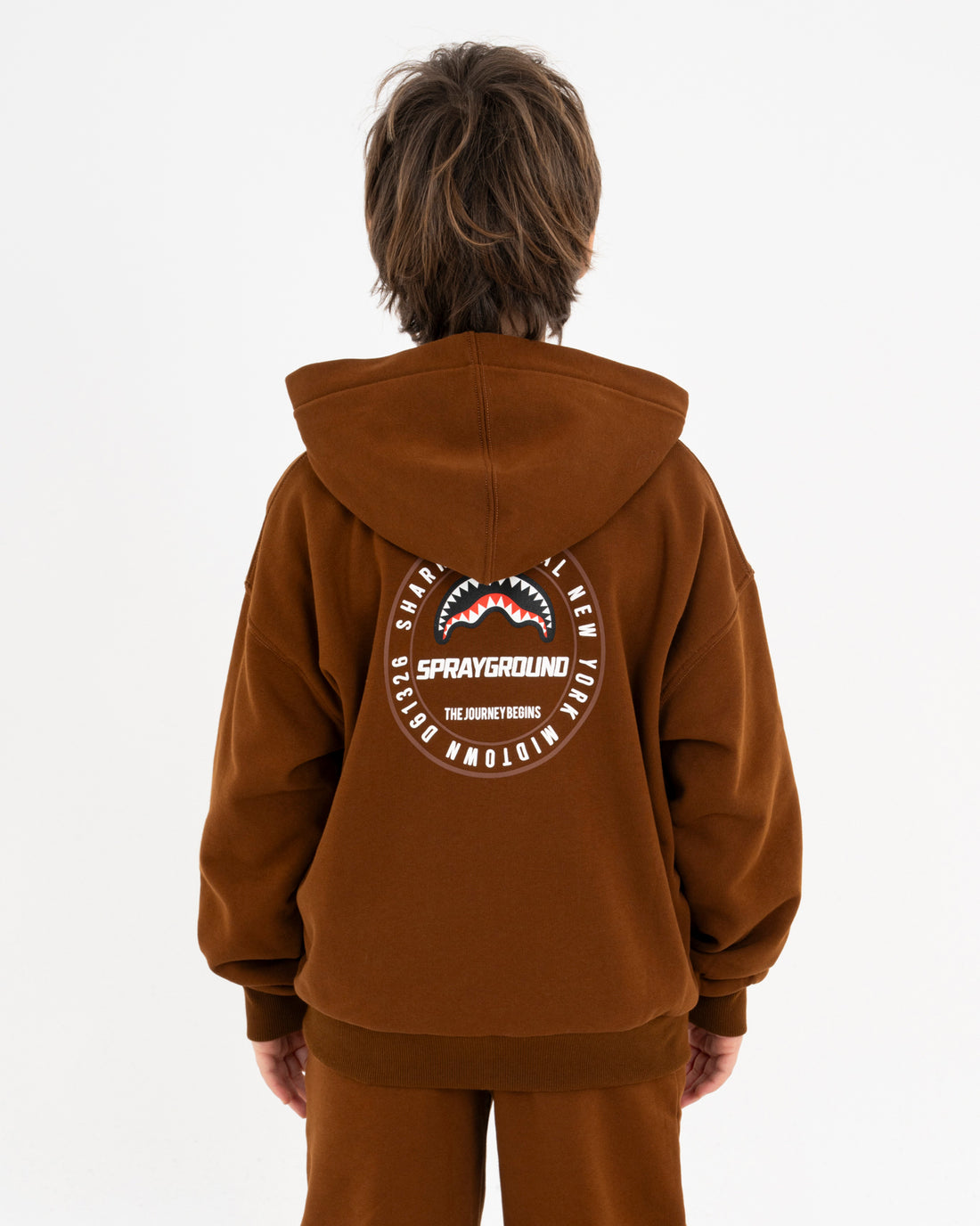 SPRAYGROUND BASIC OVER FULL-ZIP HOODIE BROWN