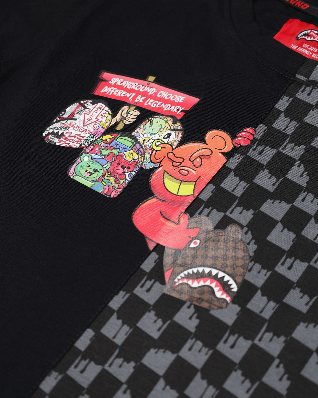 THROW IT TO ME DRIP CHECKERED SPLIT REGULAR T-SHIRT