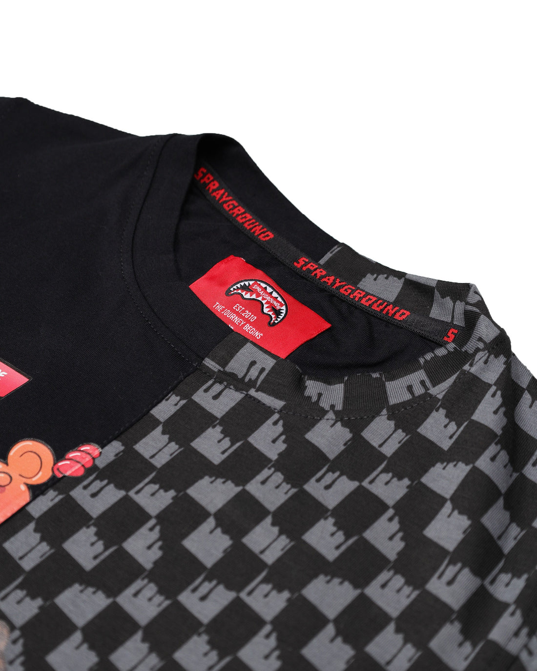 THROW IT TO ME DRIP CHECKERED SPLIT REGULAR T-SHIRT