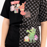 THROW IT TO ME DRIP CHECKERED SPLIT REGULAR T-SHIRT