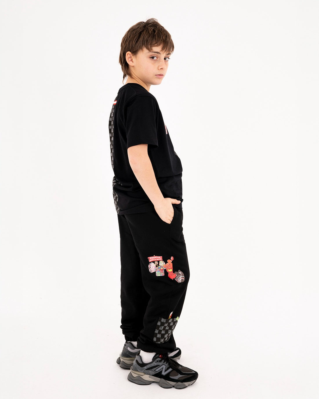 THROW IT TO ME DRIP CHECKERED SPLIT REGULAR T-SHIRT