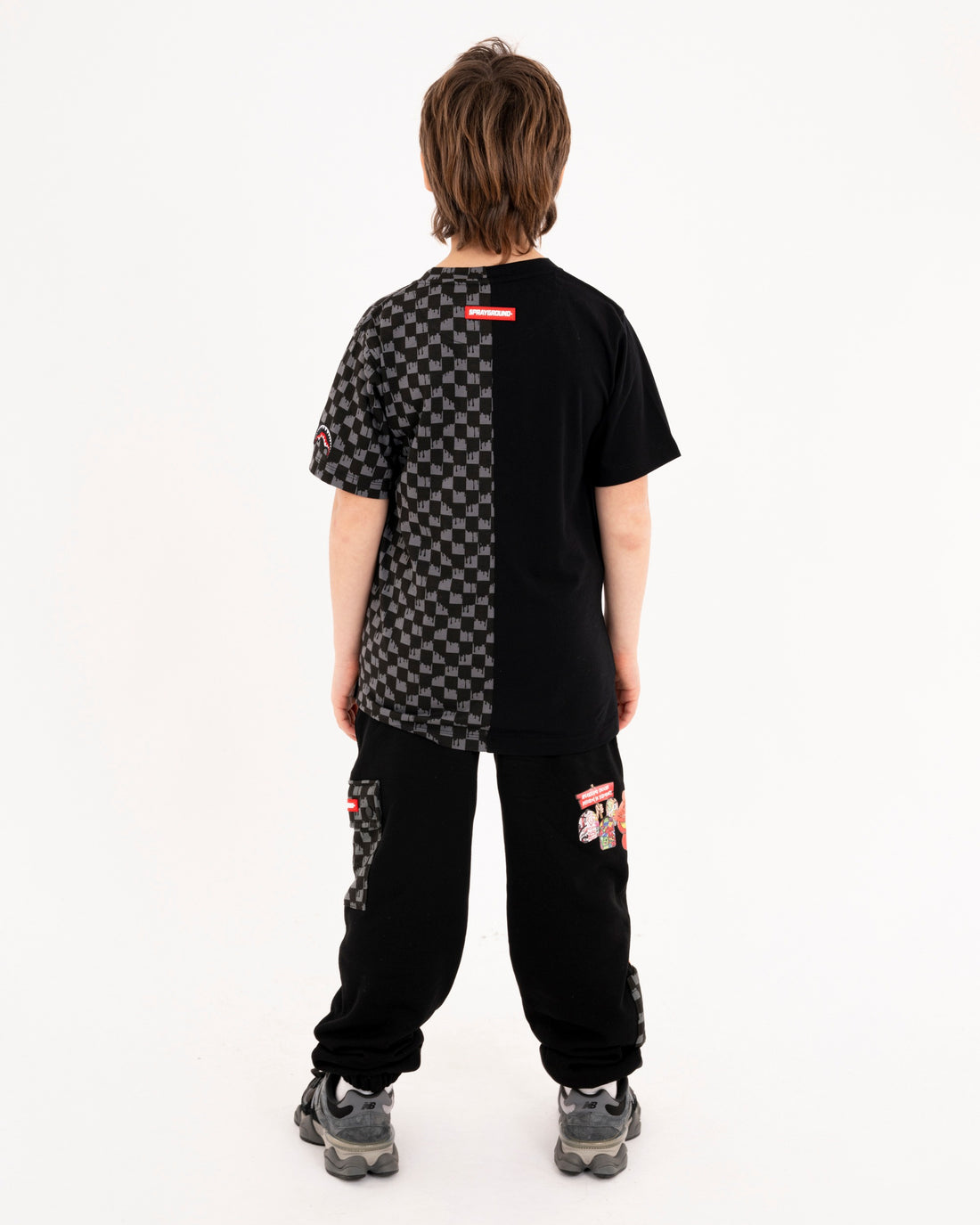 THROW IT TO ME DRIP CHECKERED SPLIT REGULAR T-SHIRT