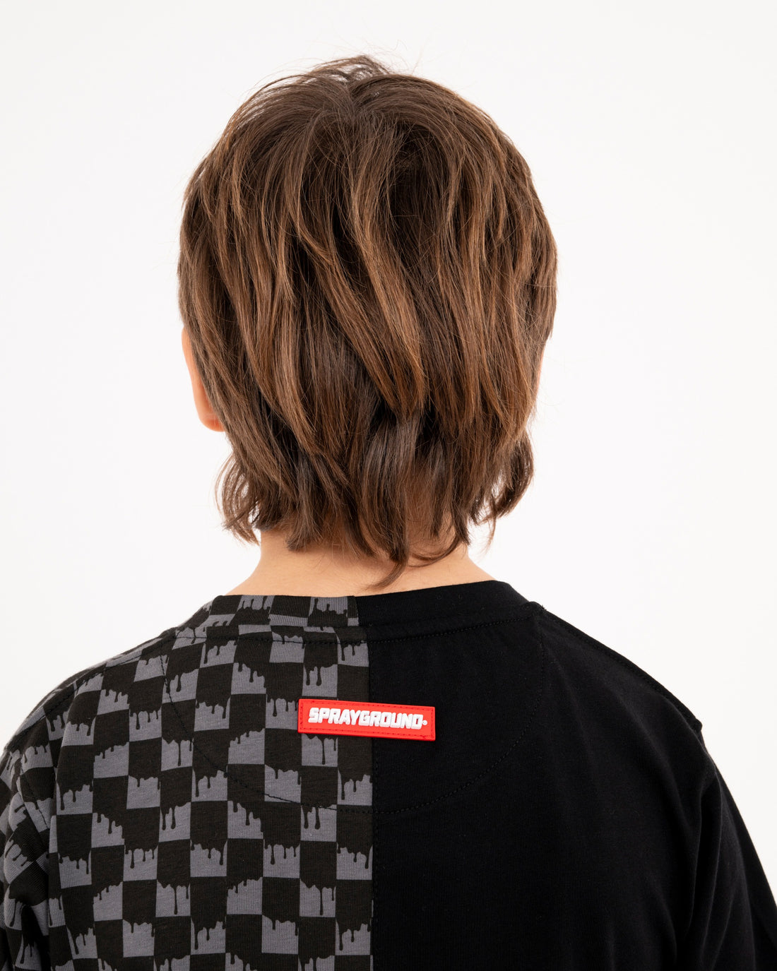 THROW IT TO ME DRIP CHECKERED SPLIT REGULAR T-SHIRT