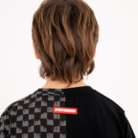 THROW IT TO ME DRIP CHECKERED SPLIT REGULAR T-SHIRT