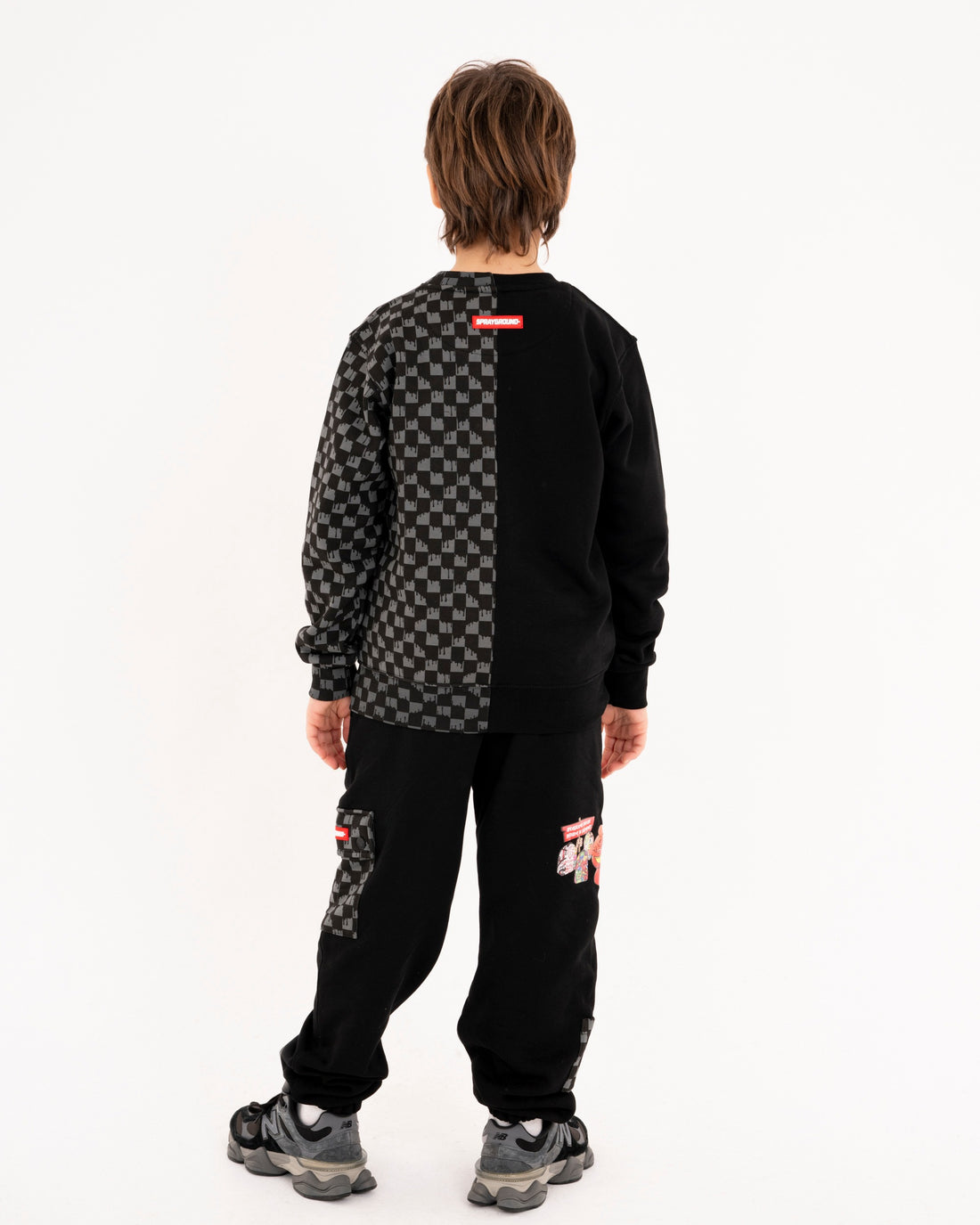 THROW IT TO ME DRIP CHECKERED SPLIT REGULAR CREWNECK