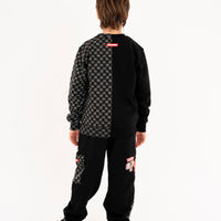 THROW IT TO ME DRIP CHECKERED SPLIT REGULAR CREWNECK