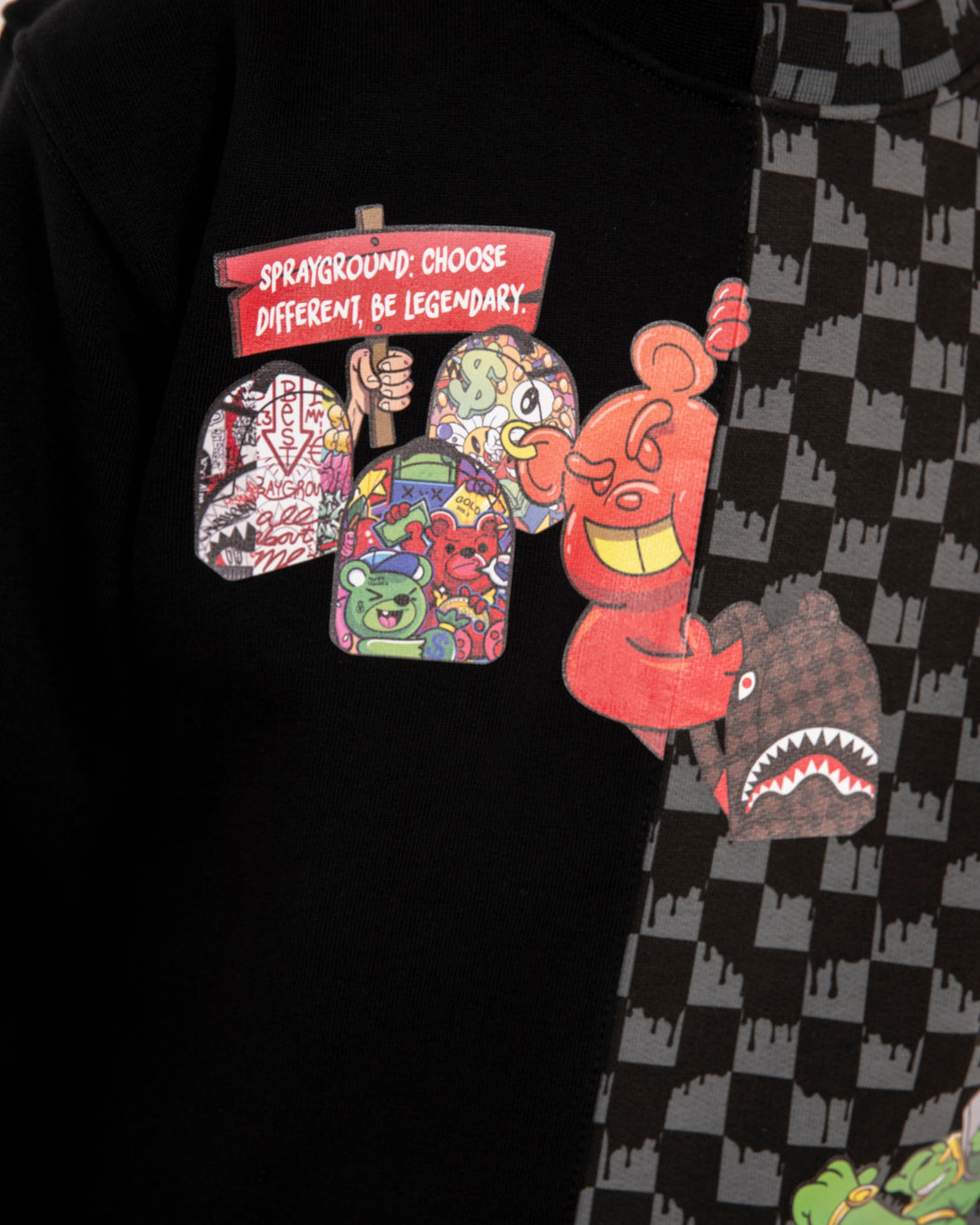 THROW IT TO ME DRIP CHECKERED SPLIT REGULAR CREWNECK