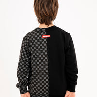 THROW IT TO ME DRIP CHECKERED SPLIT REGULAR CREWNECK