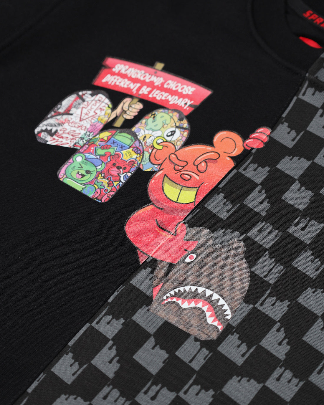 THROW IT TO ME DRIP CHECKERED SPLIT REGULAR CREWNECK
