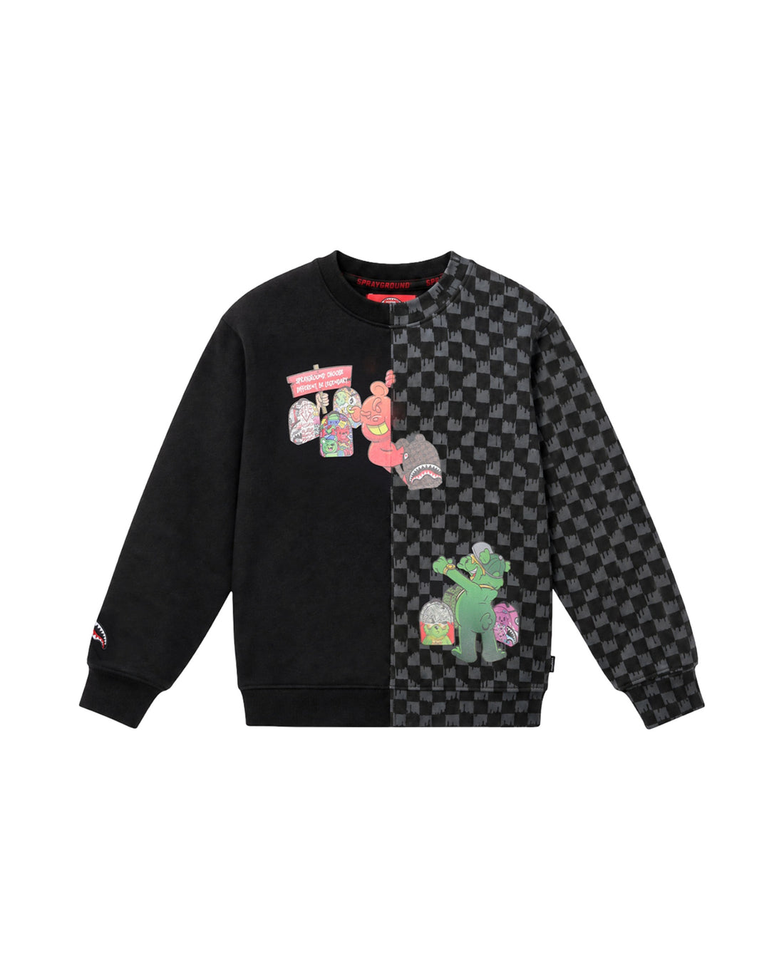 THROW IT TO ME DRIP CHECKERED SPLIT REGULAR CREWNECK