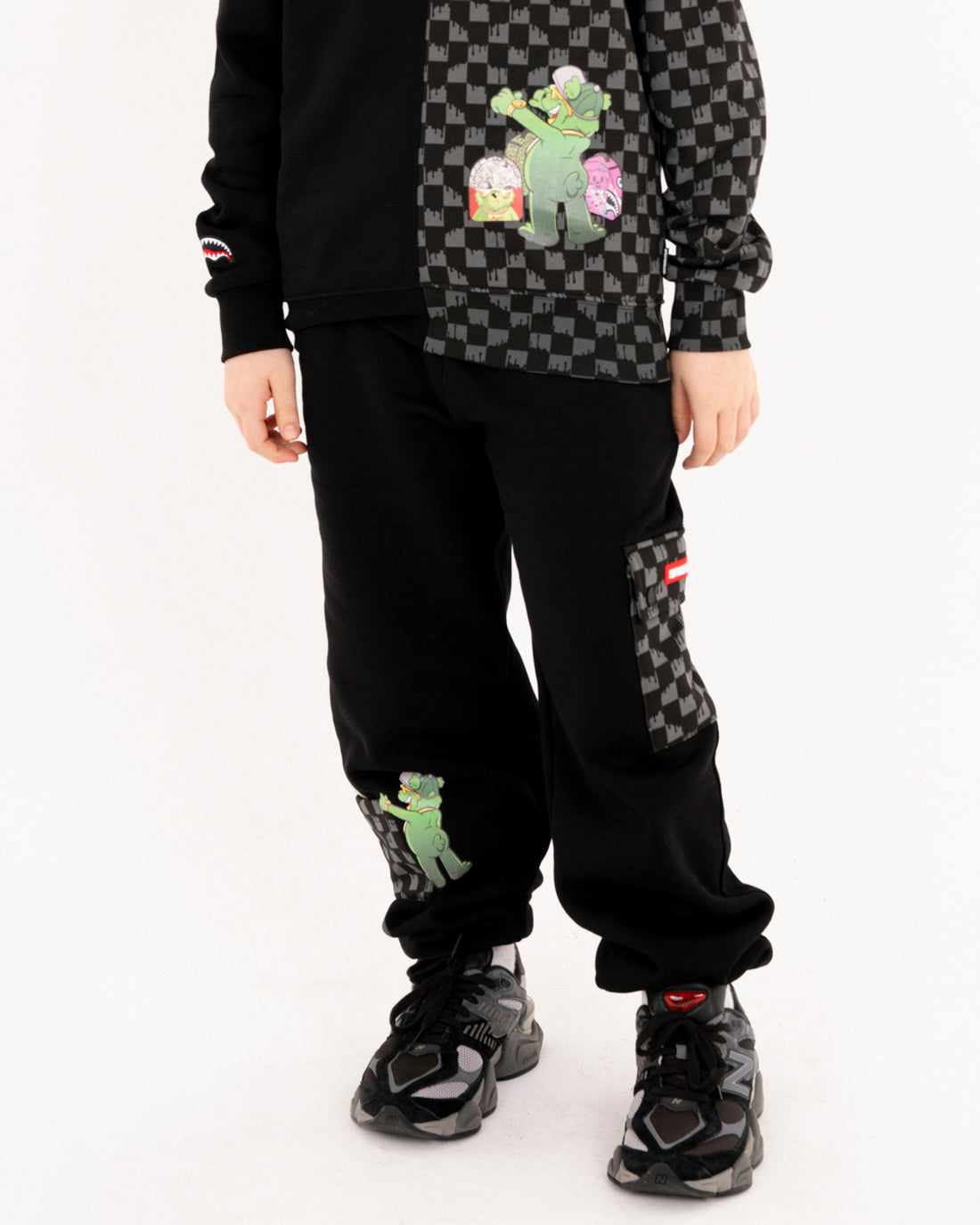 THROW IT TO ME DRIP CHECKERED SPLIT BAGGY PANTS