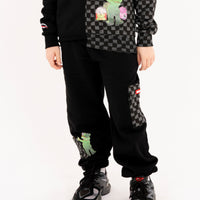 THROW IT TO ME DRIP CHECKERED SPLIT BAGGY PANTS
