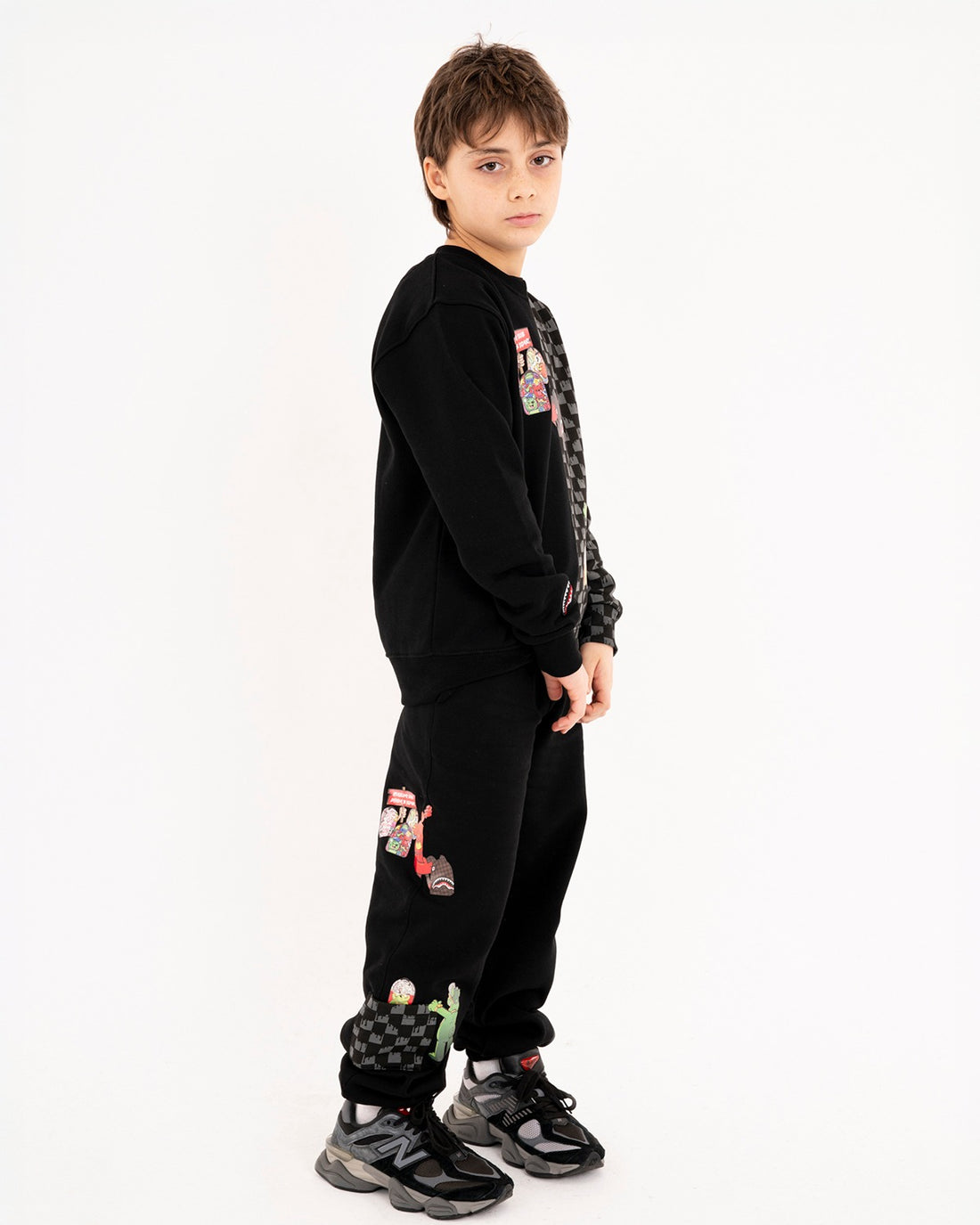 THROW IT TO ME DRIP CHECKERED SPLIT BAGGY PANTS
