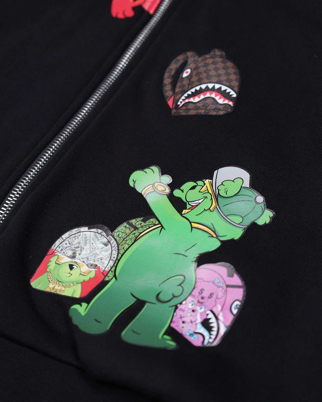 THROW IT TO ME DRIP CHECKERED SPLIT OVER FULL-ZIP HOODIE