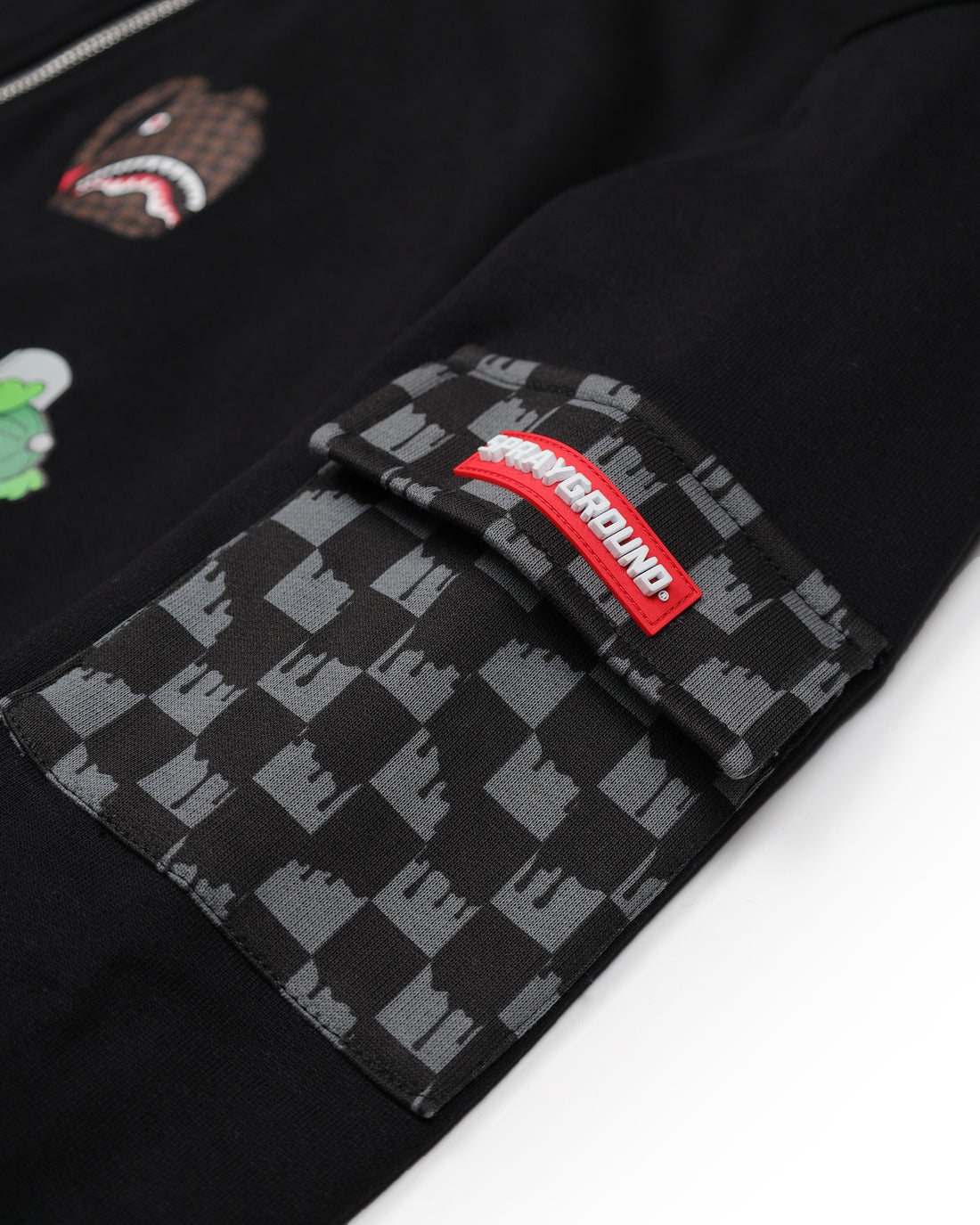 THROW IT TO ME DRIP CHECKERED SPLIT OVER FULL-ZIP HOODIE