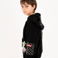 THROW IT TO ME DRIP CHECKERED SPLIT OVER FULL-ZIP HOODIE