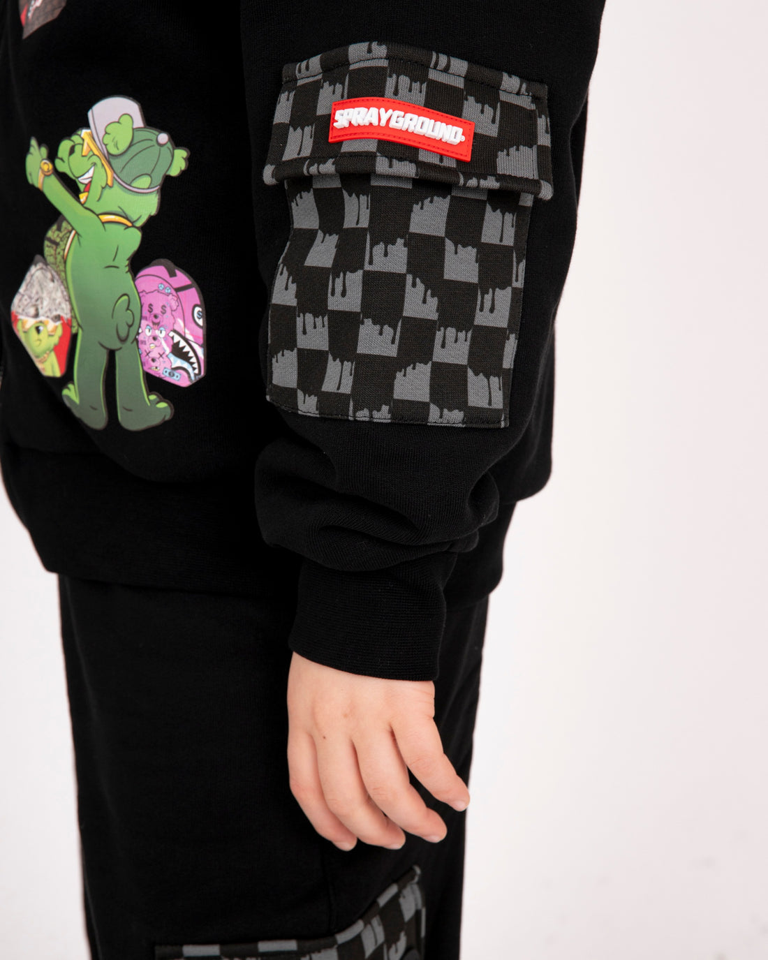 THROW IT TO ME DRIP CHECKERED SPLIT OVER FULL-ZIP HOODIE