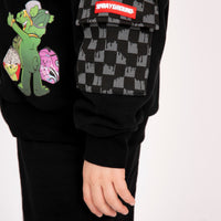 THROW IT TO ME DRIP CHECKERED SPLIT OVER FULL-ZIP HOODIE
