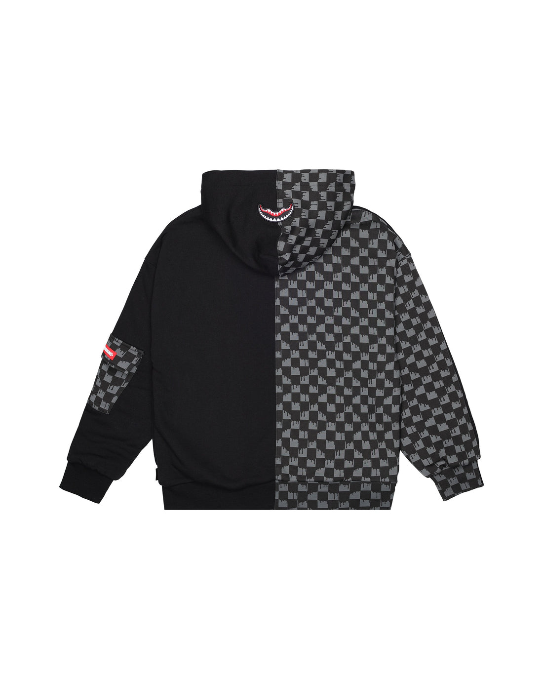THROW IT TO ME DRIP CHECKERED SPLIT OVER FULL-ZIP HOODIE