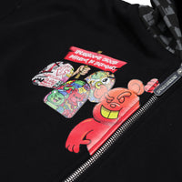 THROW IT TO ME DRIP CHECKERED SPLIT OVER FULL-ZIP HOODIE