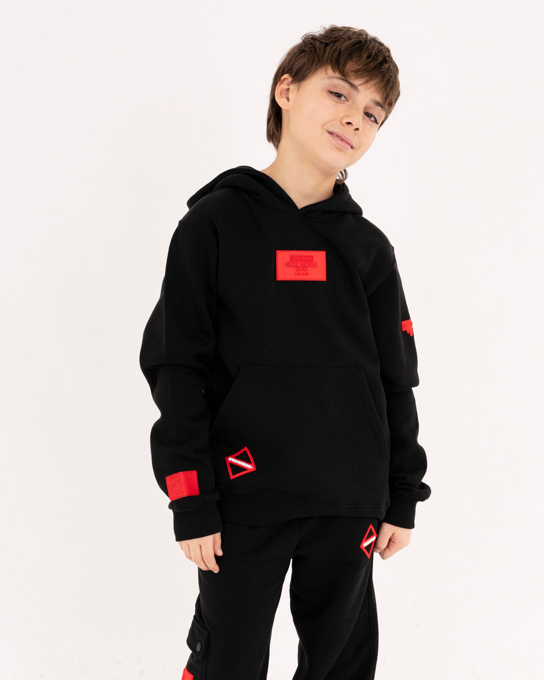 TOUCH OF RED REGULAR HOODIE BLACK
